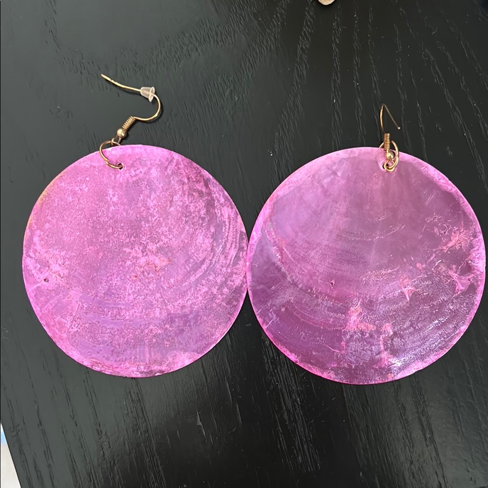 Chic Pink Shell Earrings